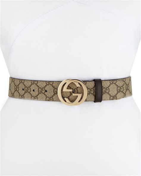 Gucci GG Supreme Belt w/Interlocking G 